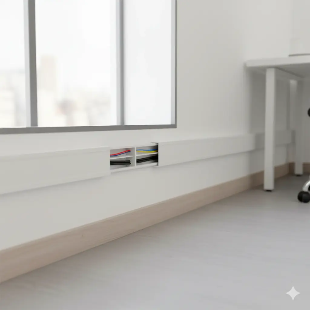 CANALETA BLANCA LISA 60X40 CON DIVISION 