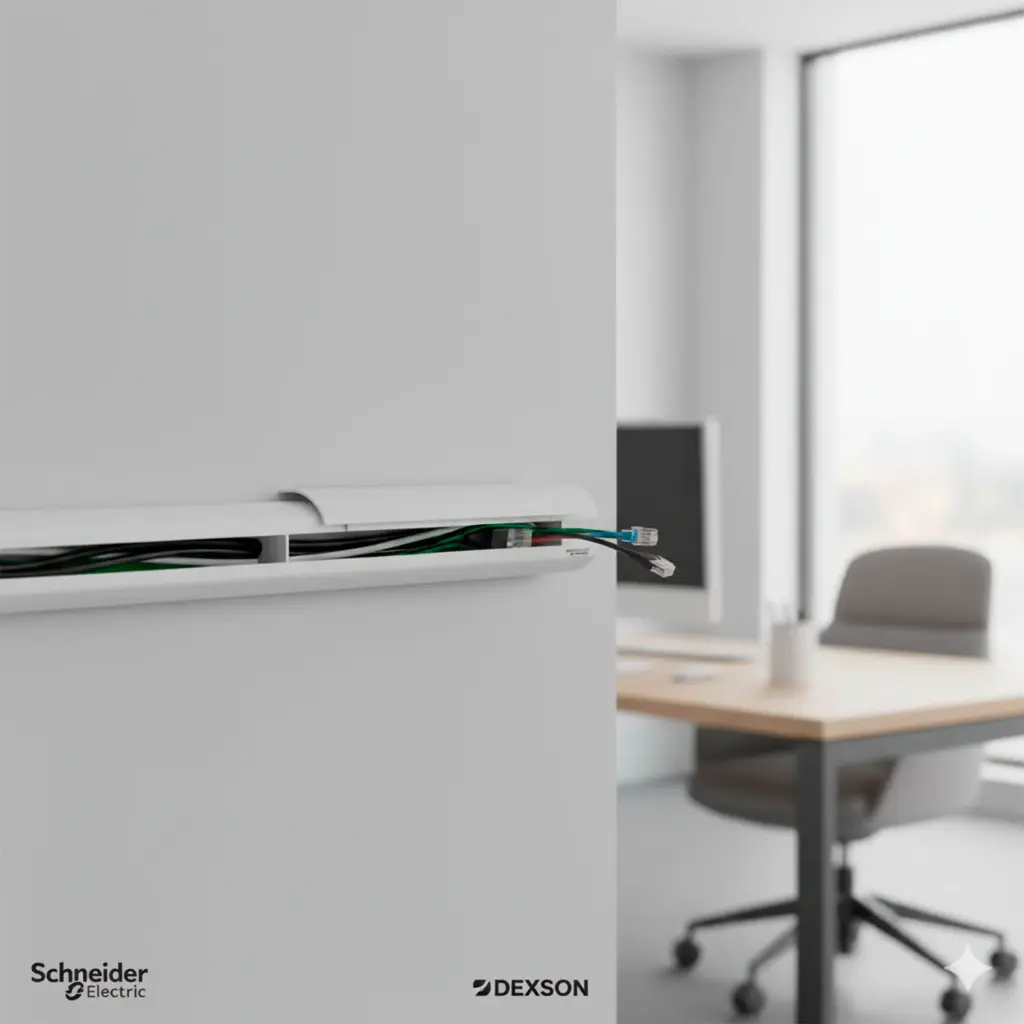 CANALETA BLANCA 40X12 CON DIVISION Y CON AHDESIVO