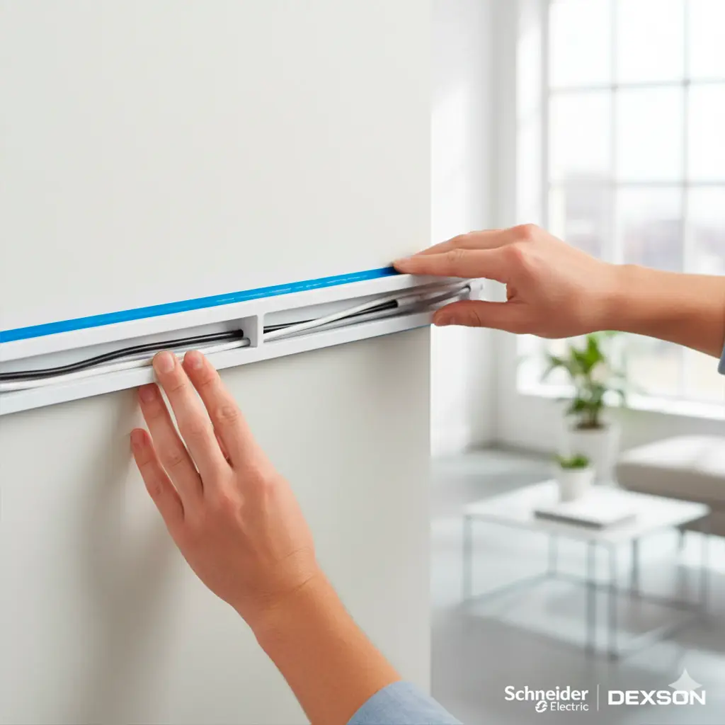 CANALETA BLANCA LISA CON ADHESIVO 32X12