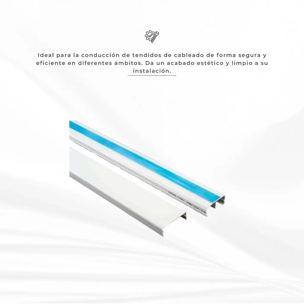 CANALETA BLANCA LISA CON ADHESIVO 32X12