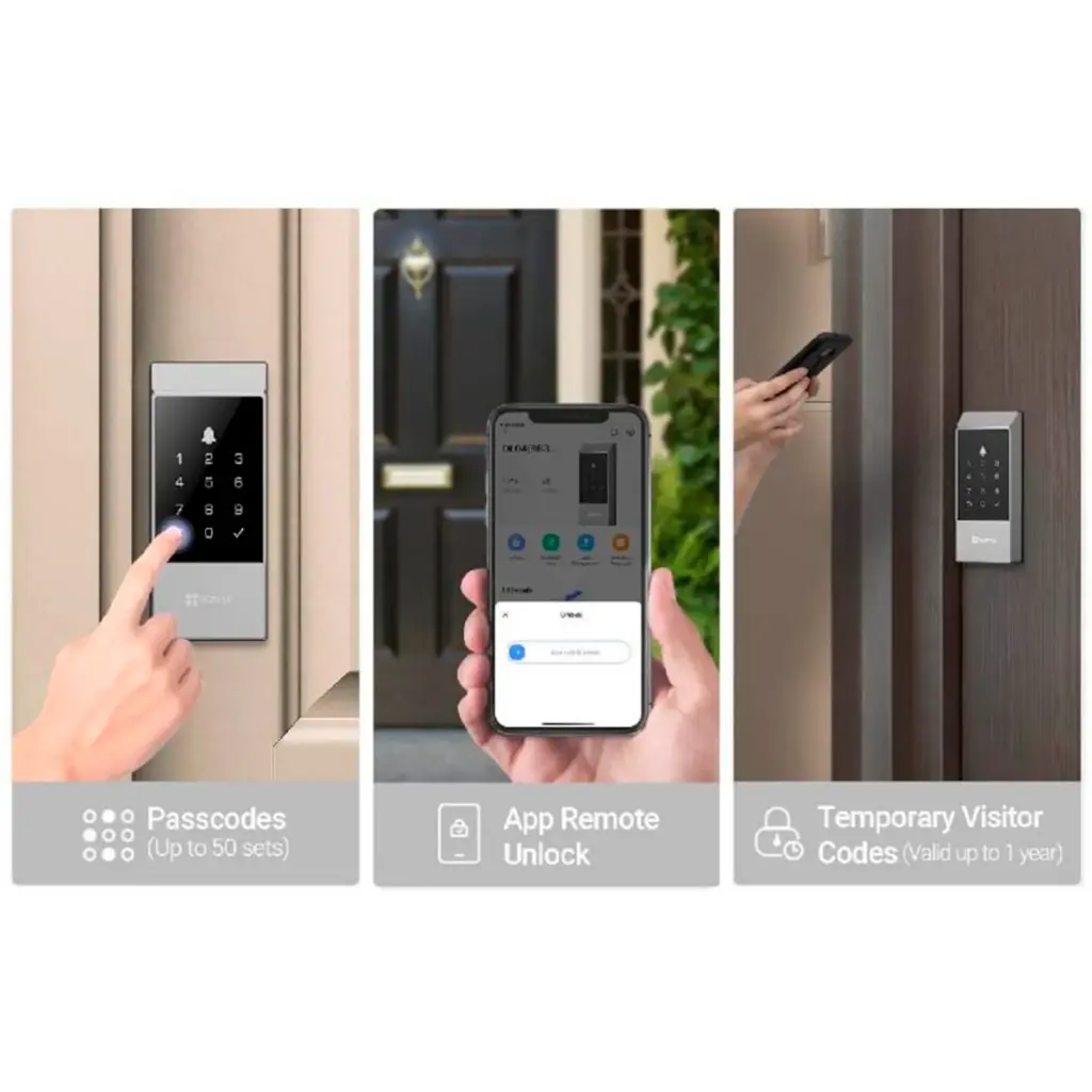 CS-DL04-R100-WP-GR | CERRADURA SMART PRO C/TECLADO, WIFI, BLUETHOOTH Y PROXIMIDAD EZVIZ