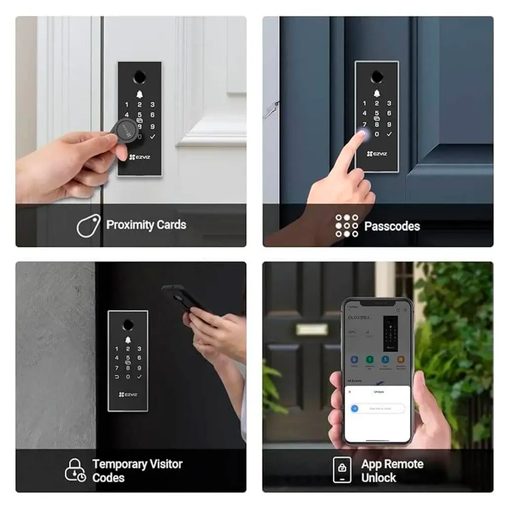 CS-DL04-R100-WP-GR | CERRADURA SMART PRO C/TECLADO, WIFI, BLUETHOOTH Y PROXIMIDAD EZVIZ