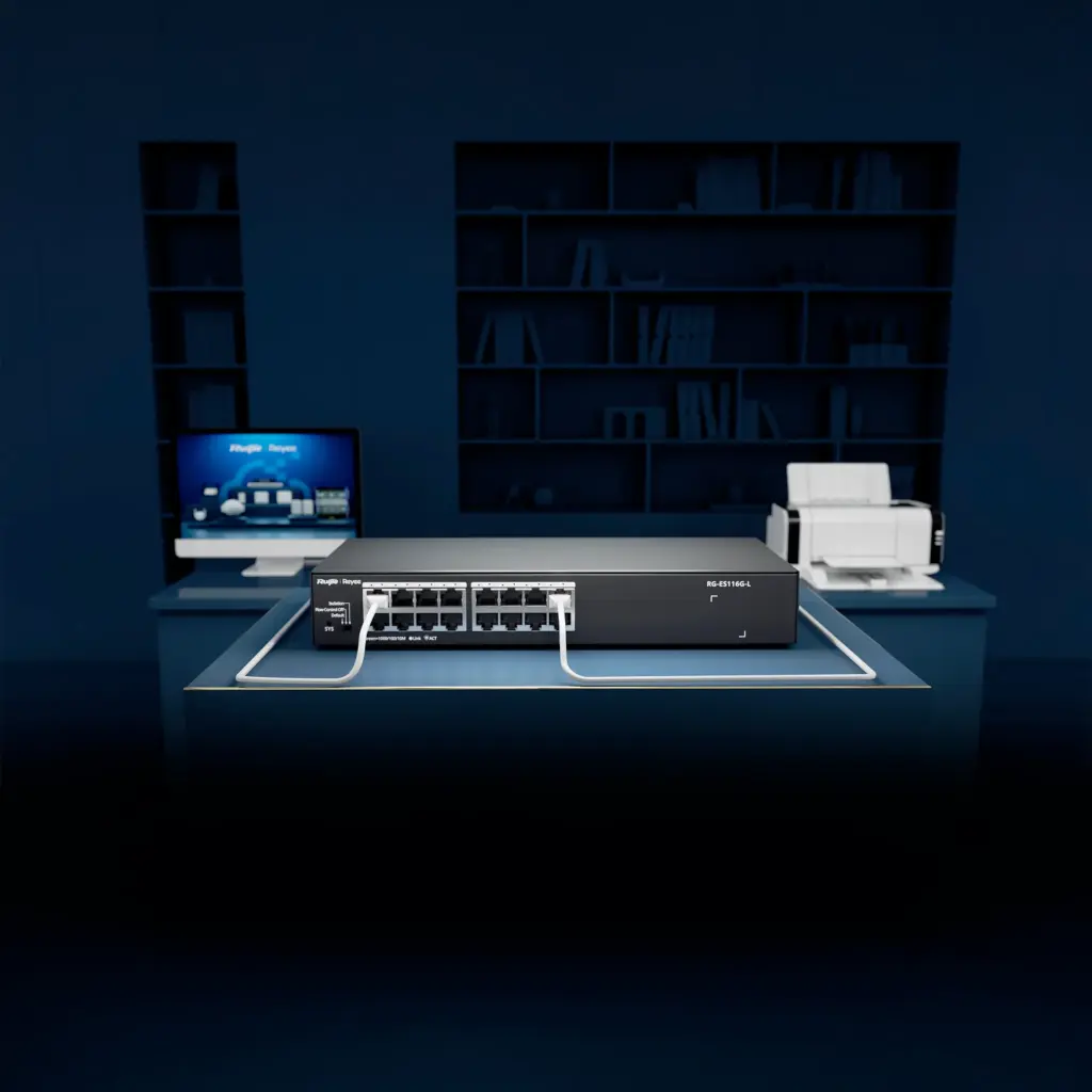 RG-ES116G-L | Switch no administrable, Sin PoE de 16 puertos 10/100/1000Mbps.
