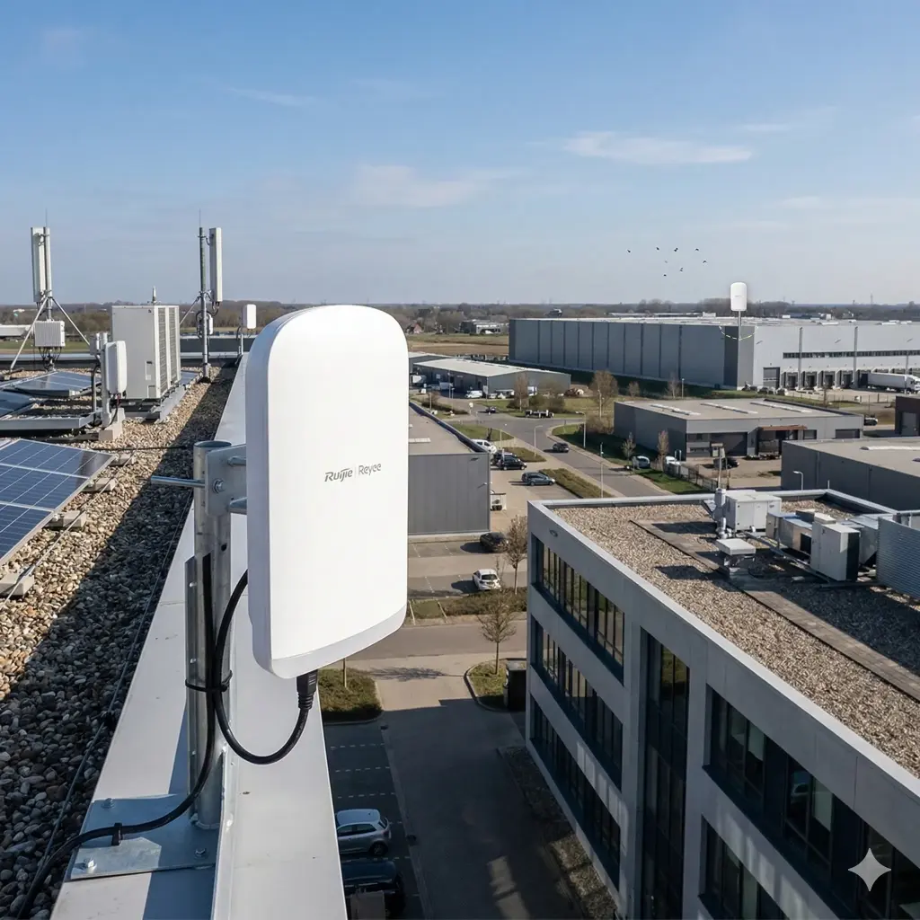 RG-EST350G | Kit completo Punto a Punto Pre-Configurado hasta 1 Km listos para enlazar, administrable en la Nube, Banda 5Ghz AC WAVE2 MU-MIMO 2X2, Puertos 100/1000