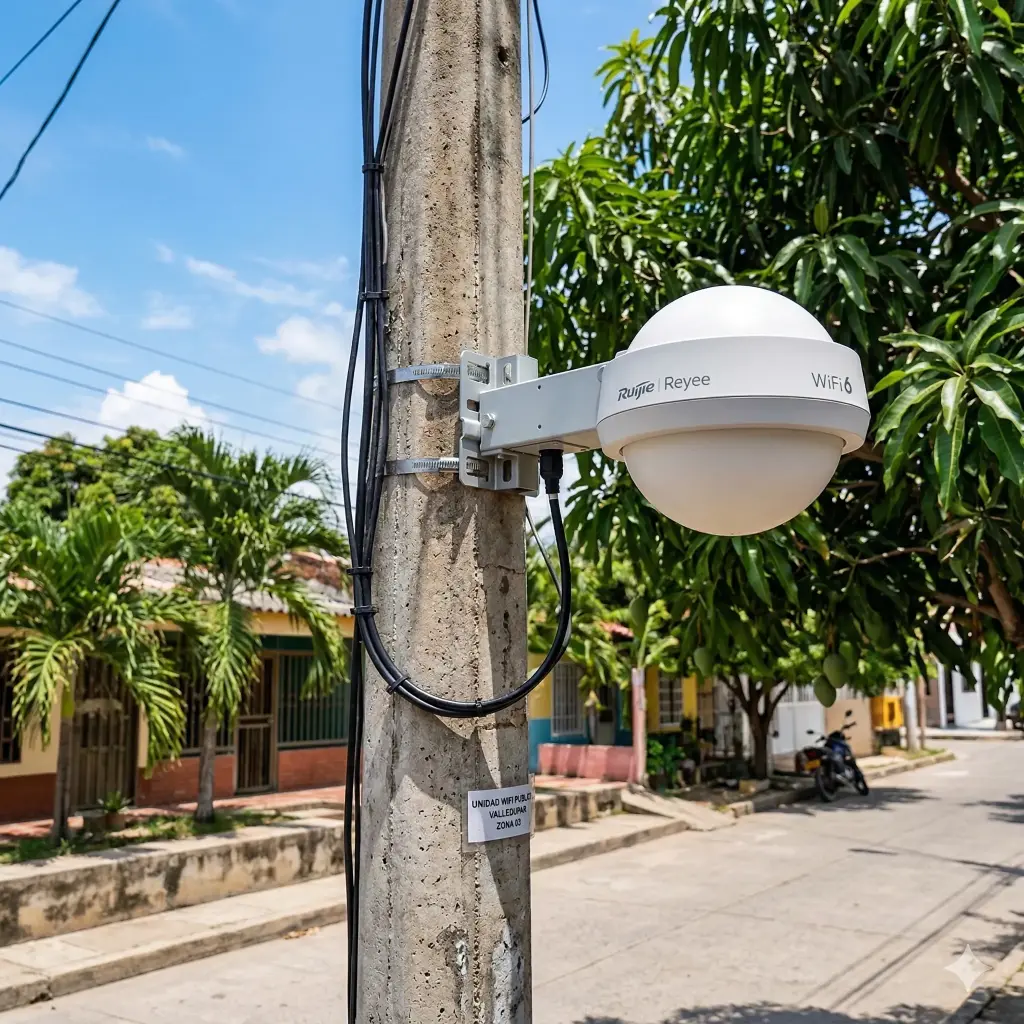 RG-RAP6262 | Punto de acceso Wi-Fi 6 para exterior 360°, IP 68, doble banda 2.97 Gbps, puerto SFP ideal para fibra óptica, hasta 512 usuarios, protección hasta 4 kV y protección contra erosión eólica, compatible con Reyee Mesh