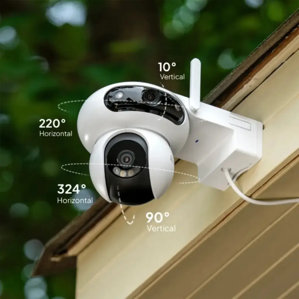 CS-HB90x/SP-R100 | EZVIZ HB90x Dual 4G Kit Dual Lens Outdoor Security Camera, 8W Solar Panel 4MP+4MP 360 Wireless Wifi 