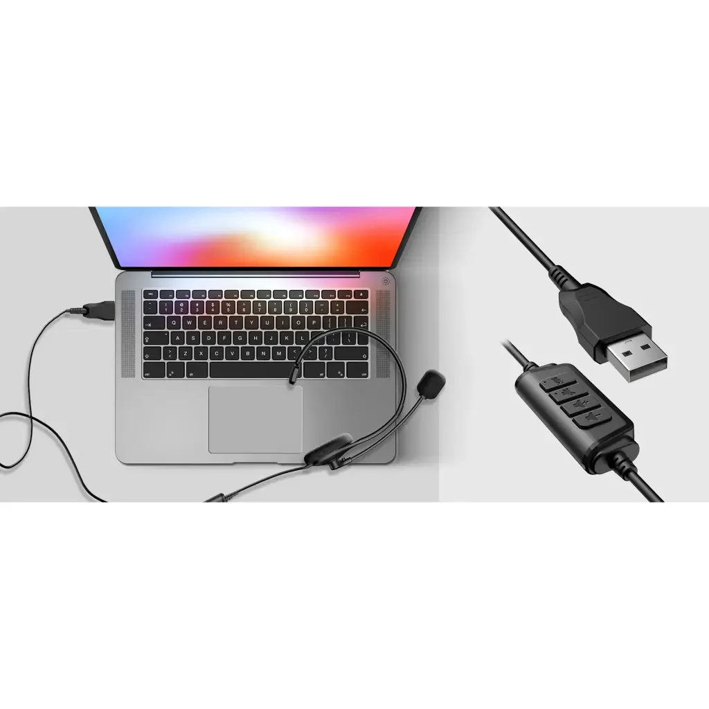 HS-100U | AUDIFONO PARA PC USB HS-100U BLACK