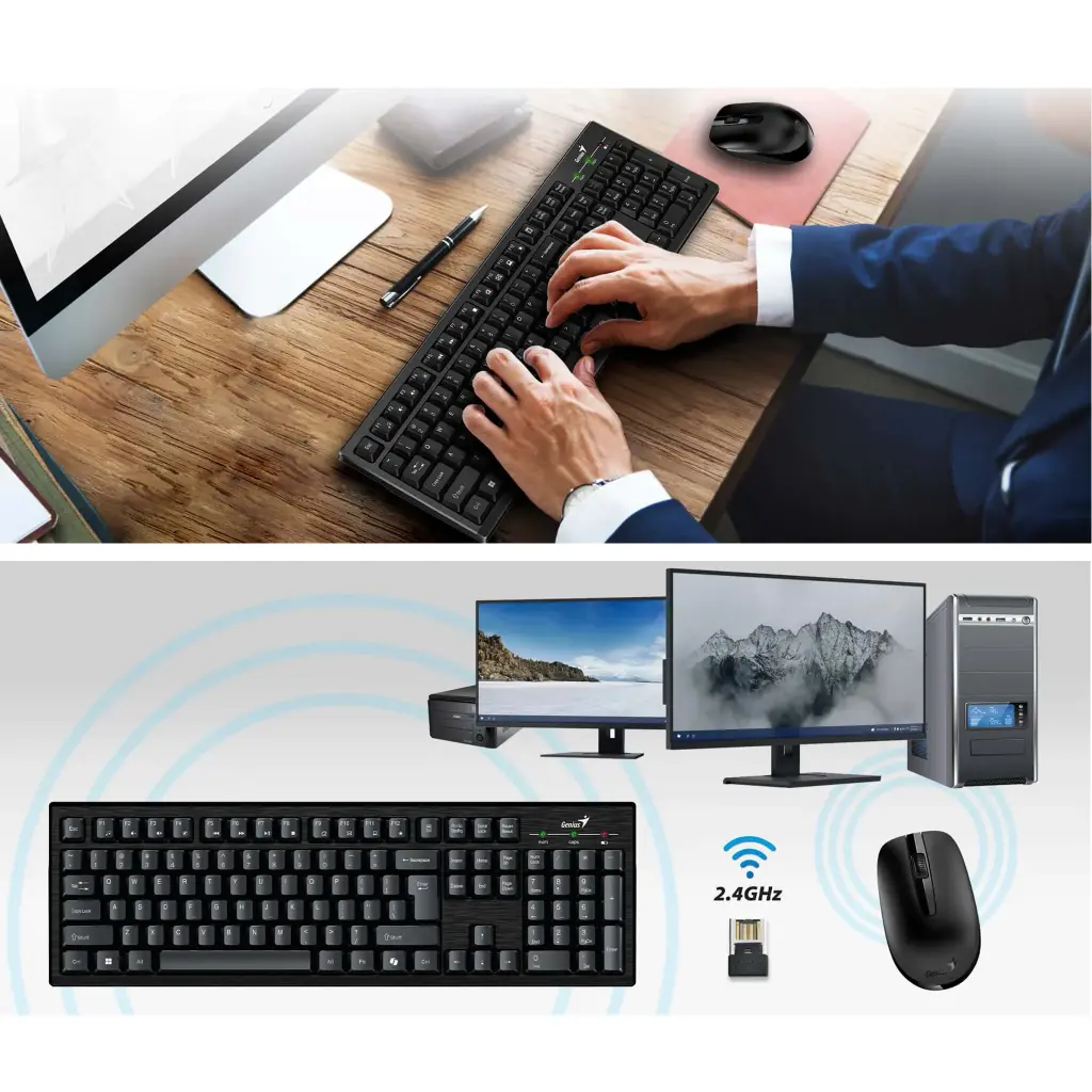 KM-8101 | COMBO TECLADO + MOUSE GENIUS KM-8101 INALÁMBRICO NEGRO