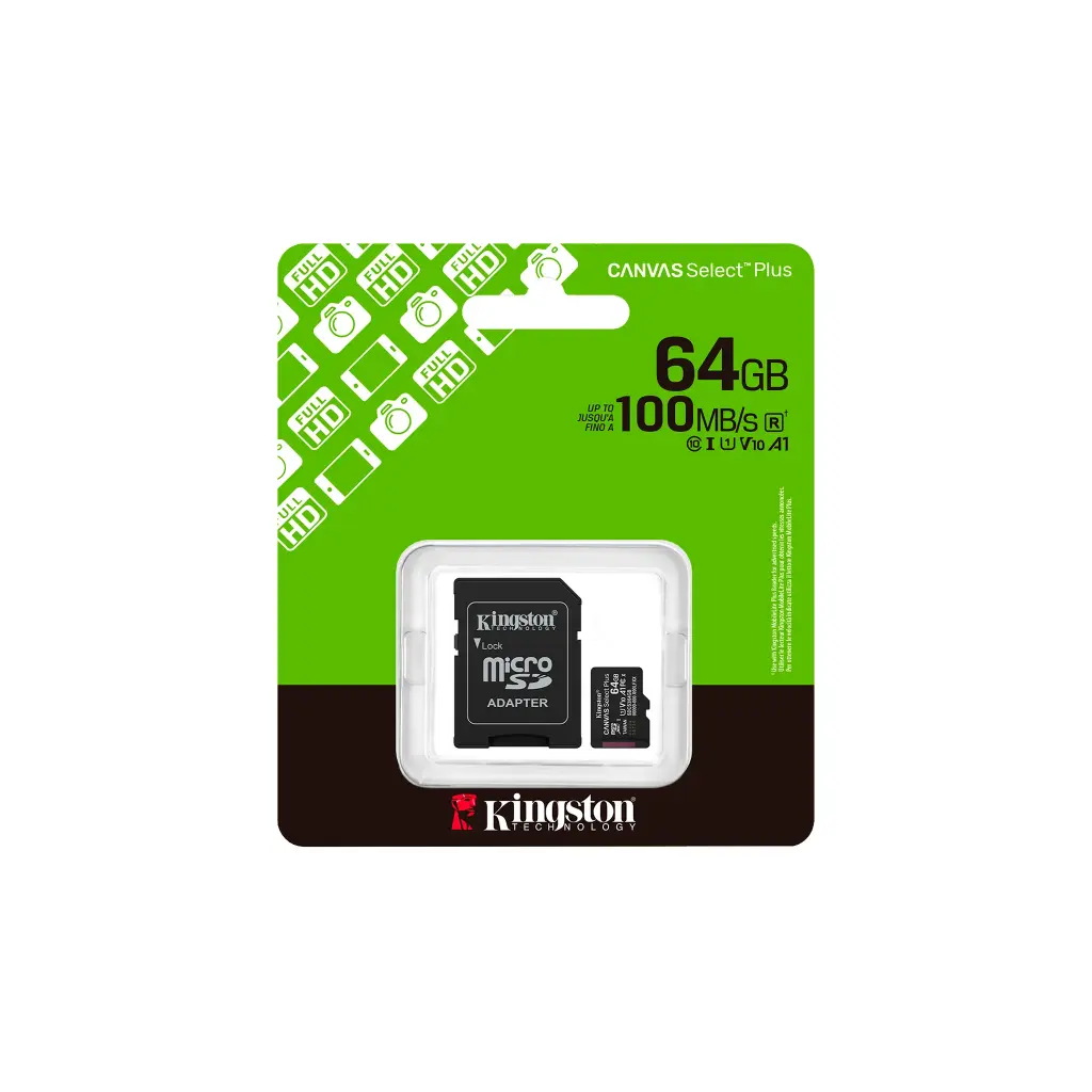 SDCS3/64GB | 64GB MICROSDXC CANVAS SELECT PLUS GEN3 100MS/S A1 CARD + ADAPTER