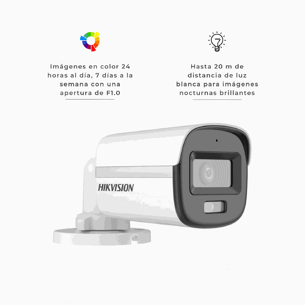 DS-2CE10DF0T-FS | BALA 2MP COLORVU 20 METROS CON AUDIO