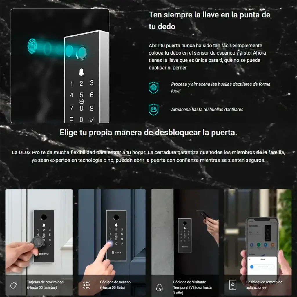 CS-DL03-R100-WBCP-GR | CERRADURA INTELIGENTE EZVIZ WIFI DL03 DIGITAL