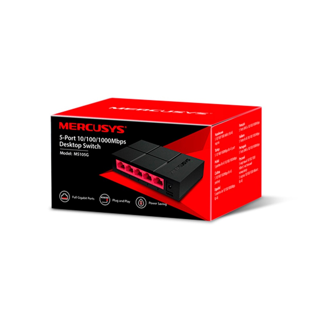 MS105 | SWITCH DE ESCRITORIO 10/100 MBPS 5 PUERTOS