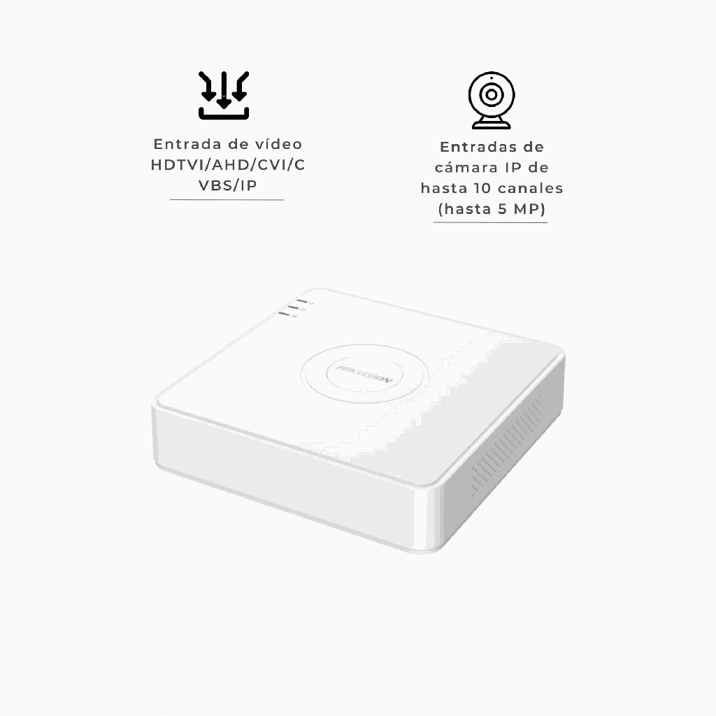 DS-7108HGHI-K1 | DVR 8CH1080 LITE TURBO HD + 2 CAN IP