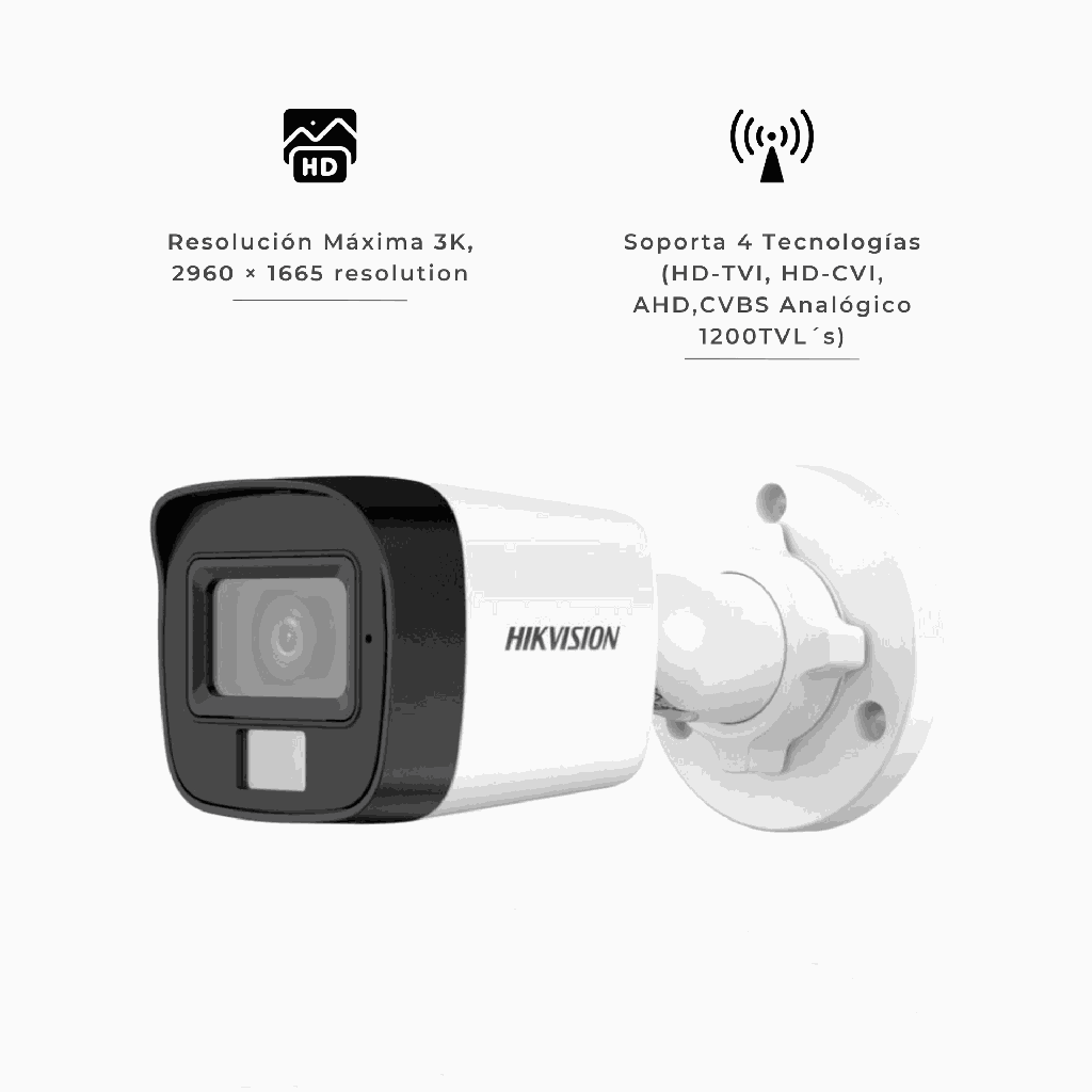 DS-2CE10KF0T-LPFS | CAMARA BALA 5MP SMART HYBRID LIGHT 20M CON AUDIO