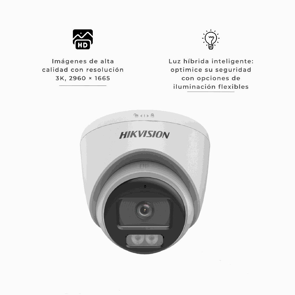 DS-2CE72KF0T-LFS | CÁMARA TURRET 3K HIBRIDA INTELIGENTE COLORVU 3K
