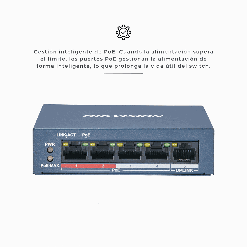 DS-3E0105P-E/M | SWICTH POE 4 PUERTOS HIKIVISION