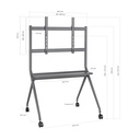 DS-D5ABKY2-S | MONTAJE DE PISO MOVIL PARA PANTALLAS DE 55 HASTA 75 PULGADAS