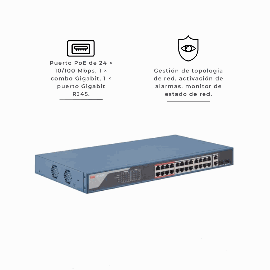 DS-3E1326P-EI/M | SWITCH ADMINISTRABLE DE 24 PUERTOS POE HIKVISION