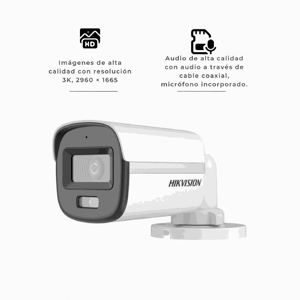 DS-2CE10KF0T-PFS | CAMARA MINI BALA 5MP CON AUDIO HIKVISION 