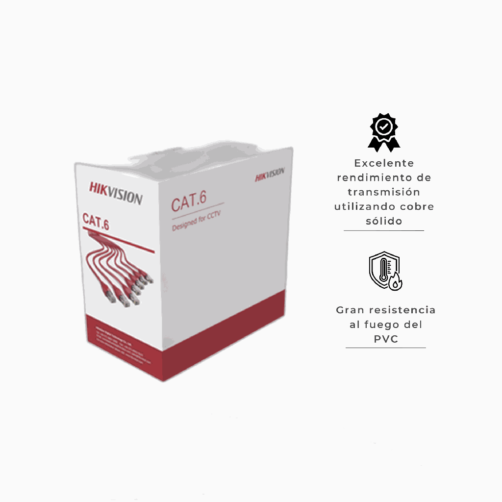 DS-1LN6U-G | CABLE UTP CAT6 INTERIOR HIKVISION COLOR GRIS
