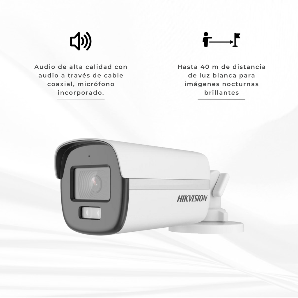 DS-2CE12DF0T-FS | CAMARA BALA COLOVU METALICA CON AUDIO 40MTS 2.8MM