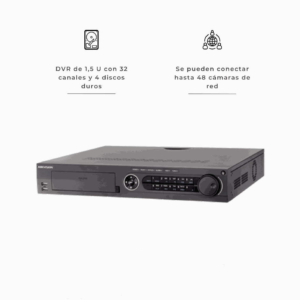 DS-7332HUHI-K4 | DVR 32CH 8MP 4 SATA