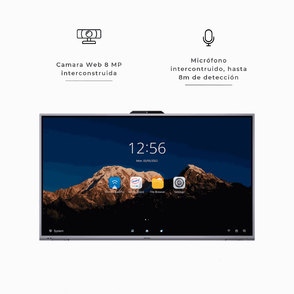DS-D5B65RB/D | PANTALLA INTERACTIVA TOUCH 65" CAMARA INTEGRADA