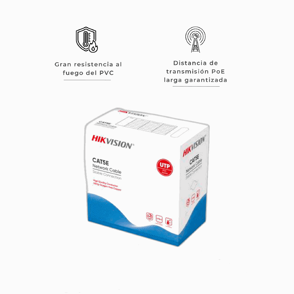 DS-1LN5E-E/E | CABLE UTP CAT5 305M UL COBRE  HIKVISION