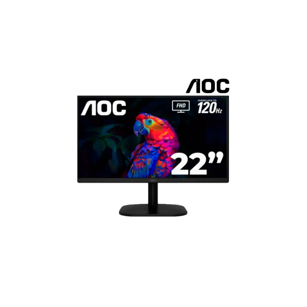 22B35HM23  -	 Monitor AOC LED Profesional plano 21.5 VA Full HD (1920 X 1080) / 120Hz / 1 ms / VGA / HDMI /Base Fija / Kensington Lock / Adaptive Sync