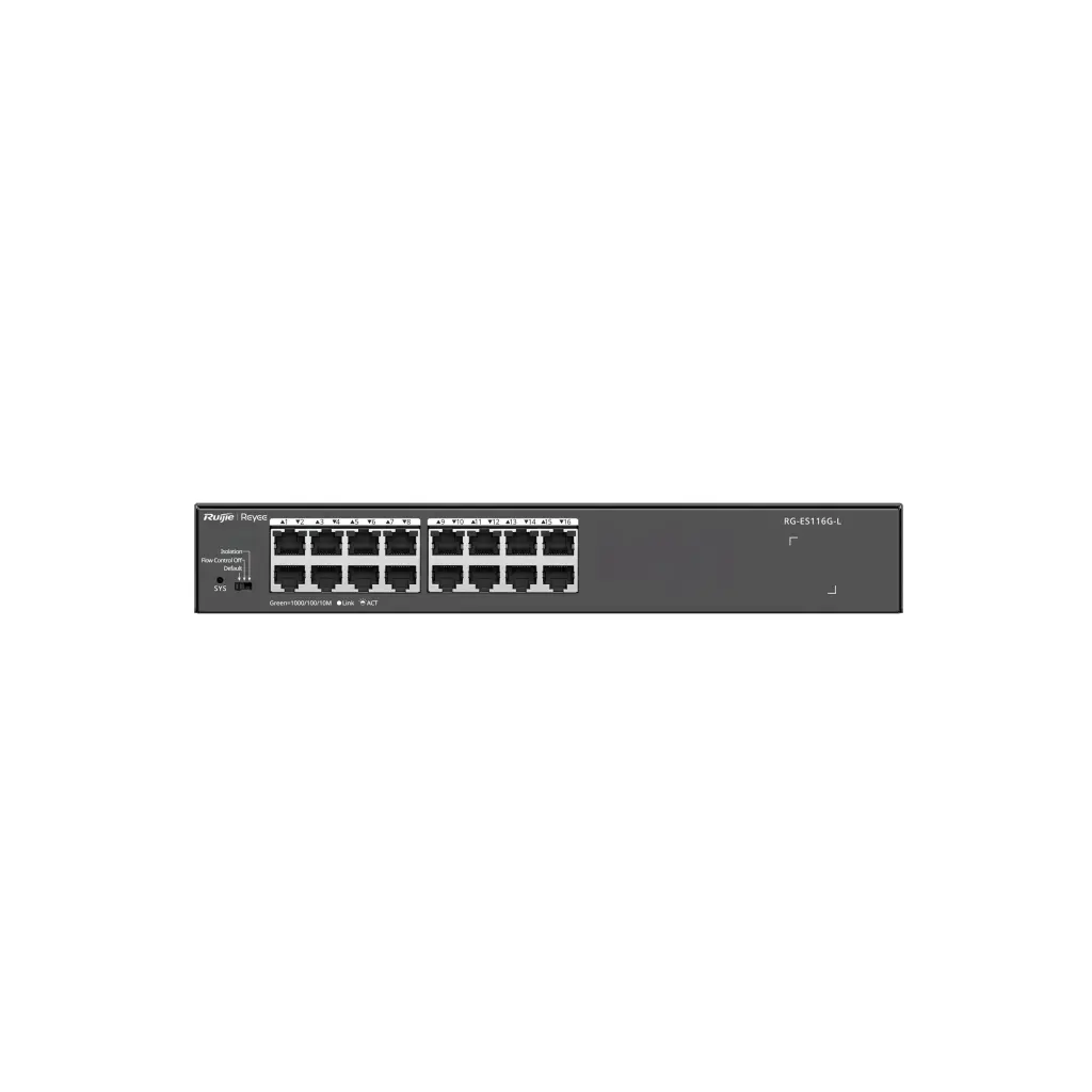 RG-ES116G-L | Switch no administrable, Sin PoE de 16 puertos 10/100/1000Mbps.