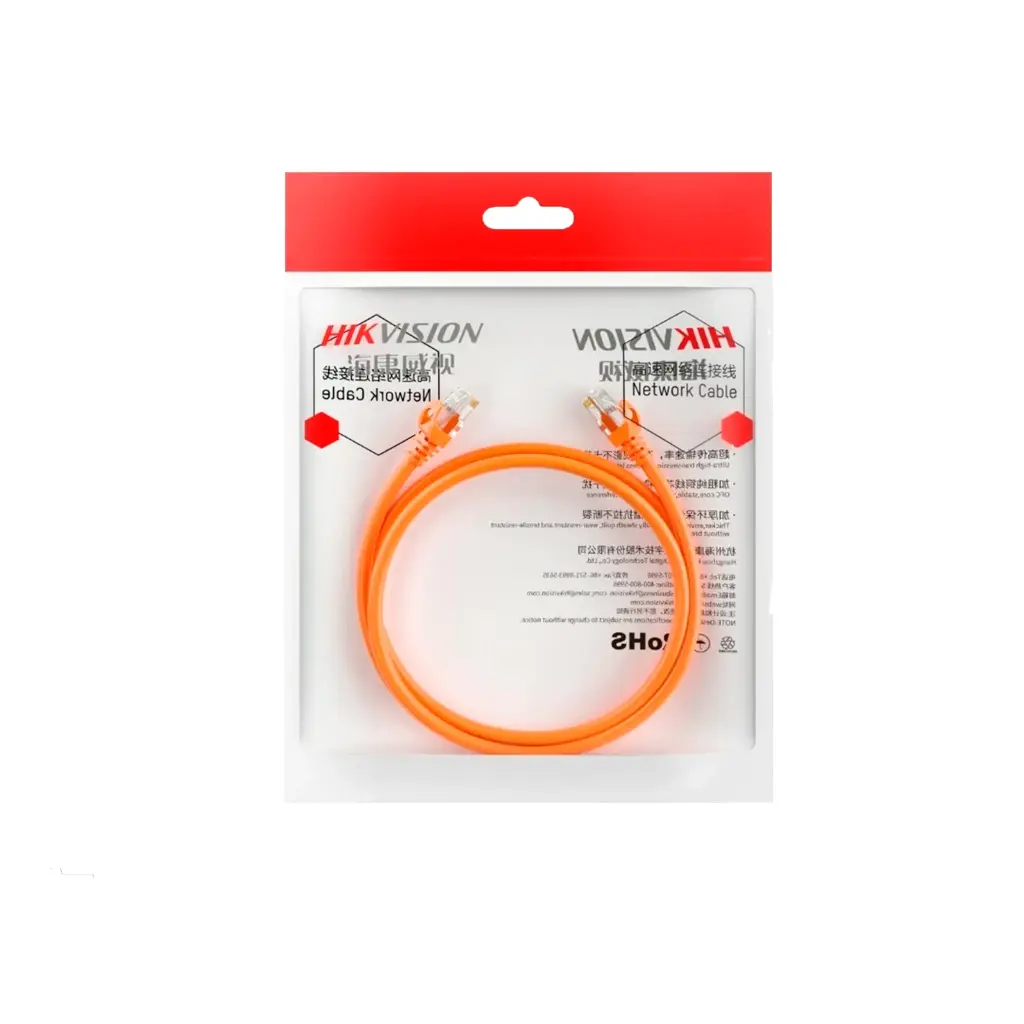 DS-1NP6UEC0(O-STD) orange 1m | Patch cord UTP CAT 6 1m NARANJA HIKVISION