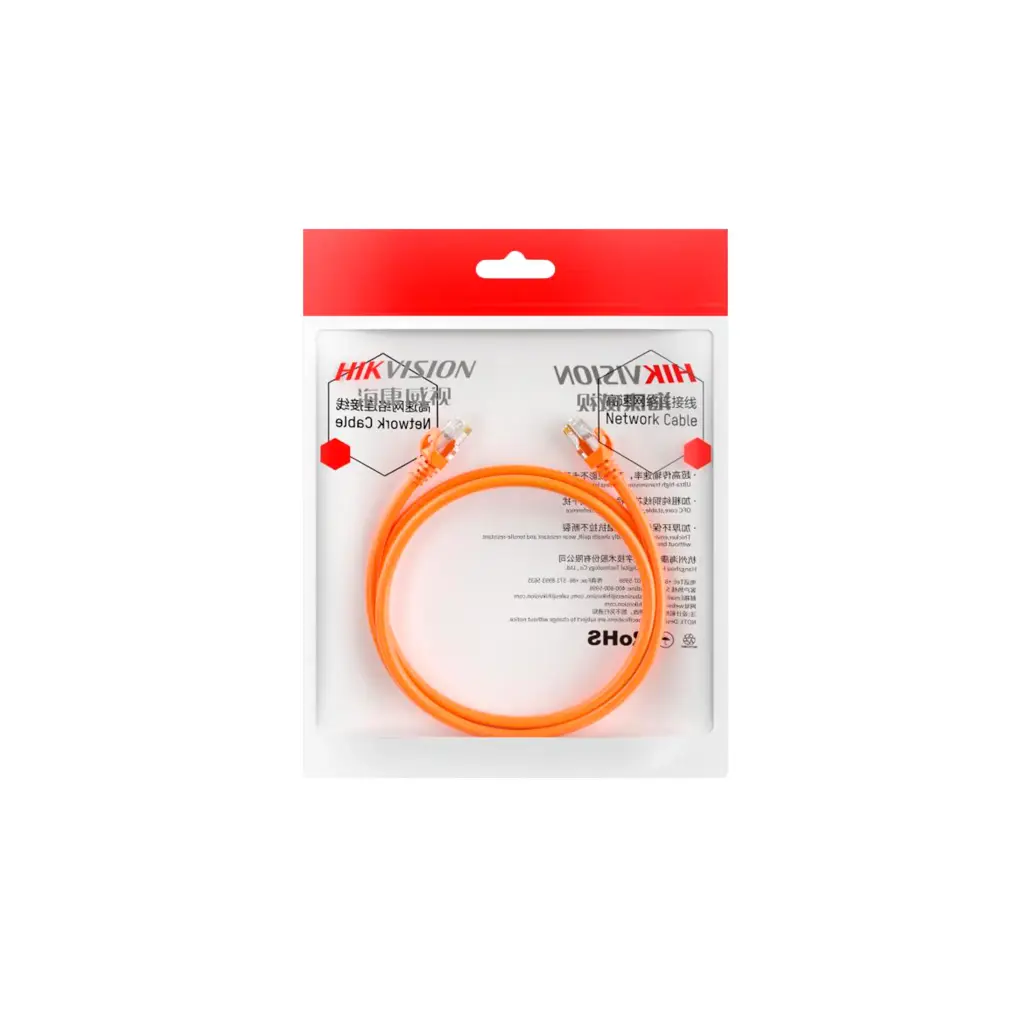 DS-1NP6UEC0(O-STD) orange 3m | Patch cord UTP CAT6 3M NARANJA HIKVISION