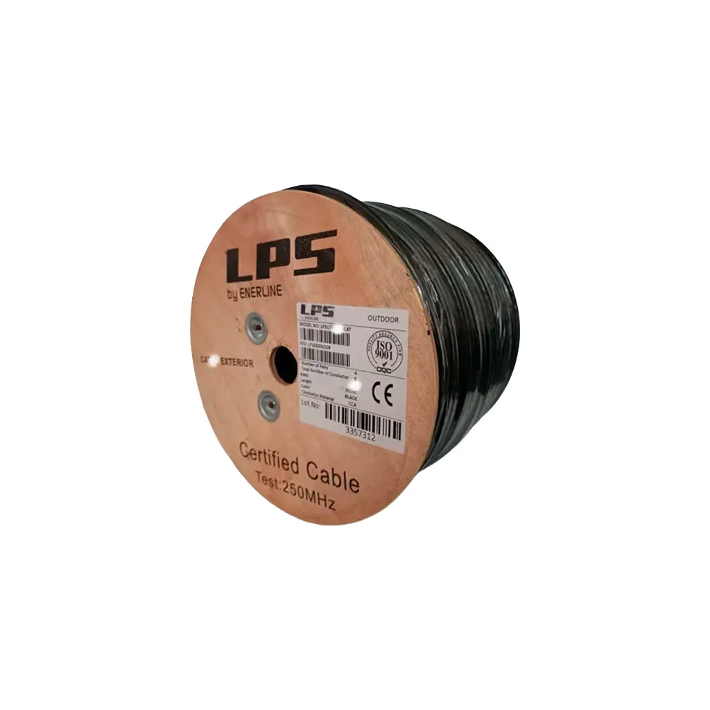 LPSUTPCAT6EXT | CABLE UTP CAT 6 EXTERIOR DOBLE CHAQUETA 24AWG 4P*2*0,56 75GRADOS NEGRO X 305MTS